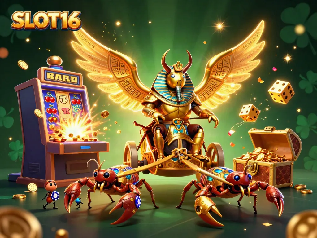 Join the excitement with SLOT16's colorful casino activities, showcasing vibrant slot machines and thrilling gameplay.