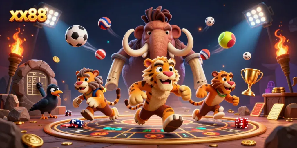 Engage with the thrilling xx88 casino experience featuring prehistoric characters and dynamic sports elements.