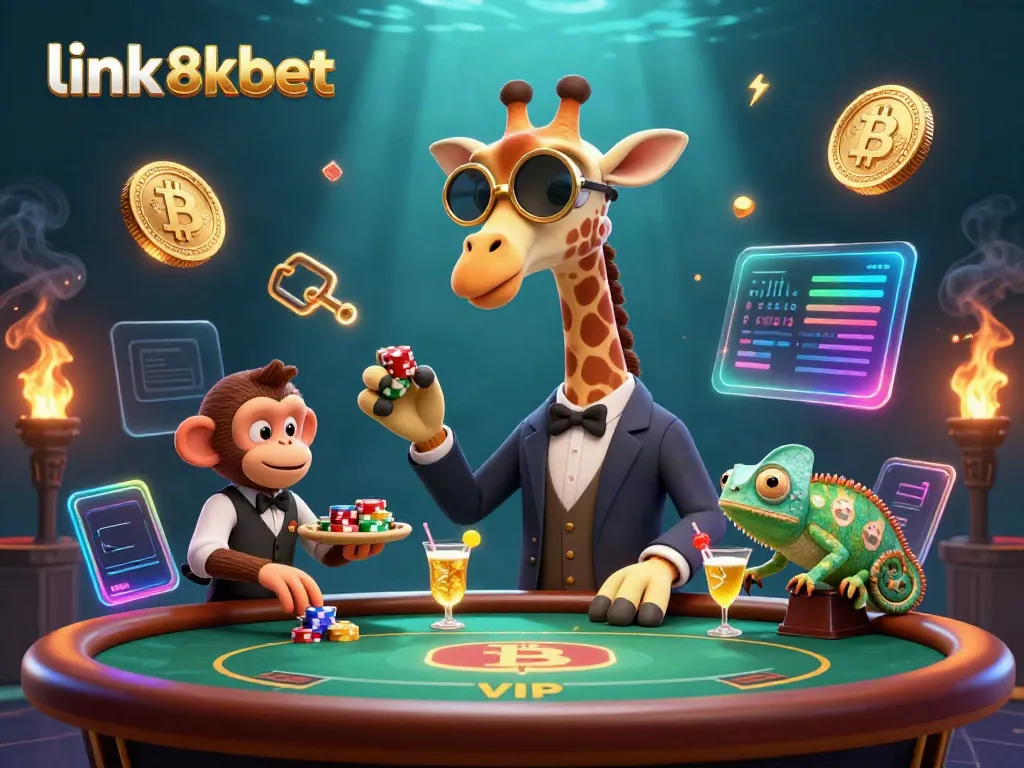 Engage in thrilling fun with link 8xbet as high-roller characters celebrate at a vibrant casino.