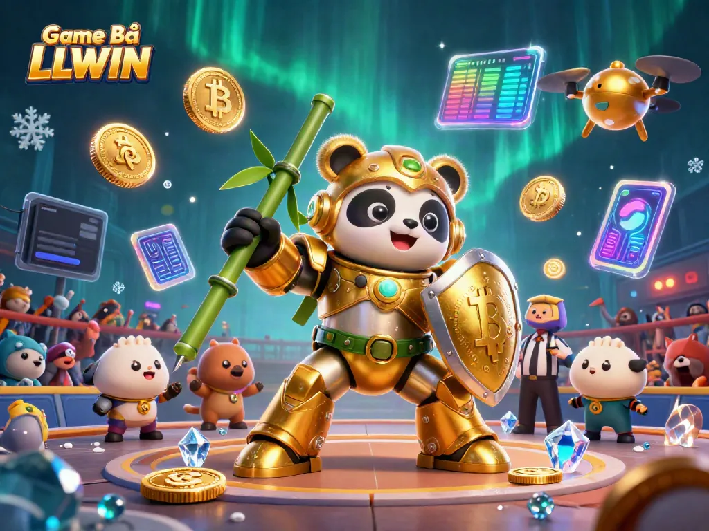 Engage with Game Bài LLWIN through dynamic 3D illustration of an exciting casino scene.