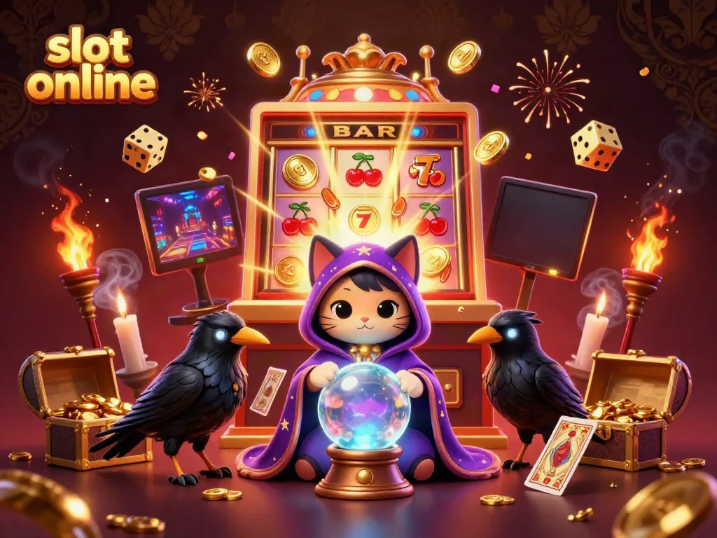 Experience the thrill of slot online with mystical characters amidst a jackpot explosion.